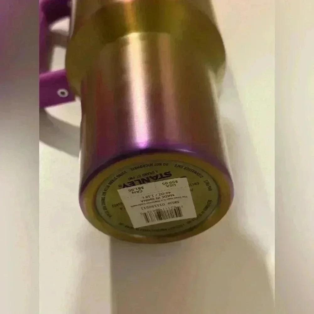 Stanley x Starbucks Summer Sunset Oil Slick 40oz Quencher Yellow Purple NWT - Picture 8 of 8